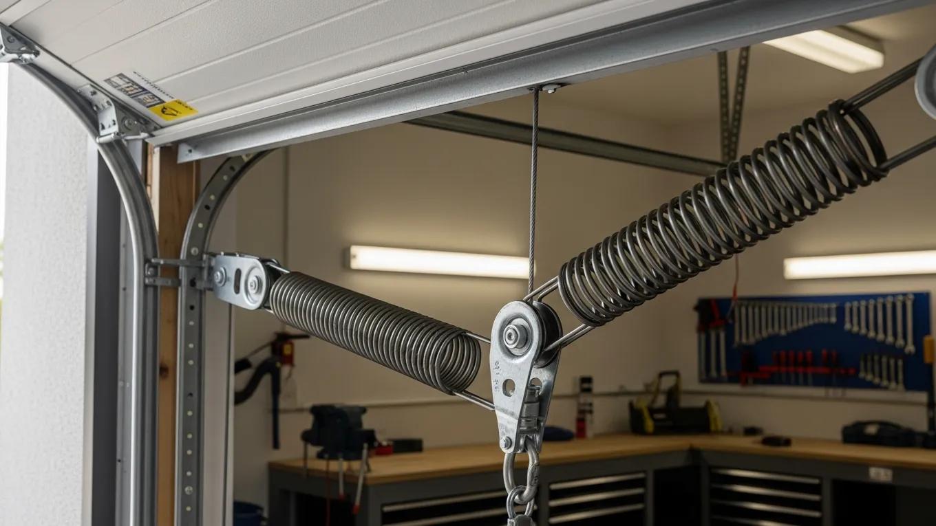 Garage door springs mechanism highlighting signs of wear and maintenance importance