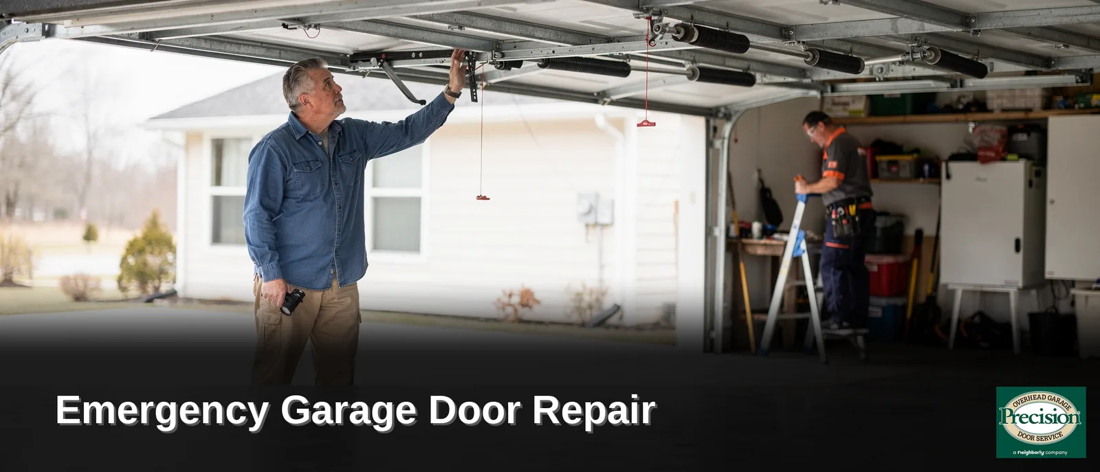 A broken garage door spring often triggers repair costs and is one of the clearest