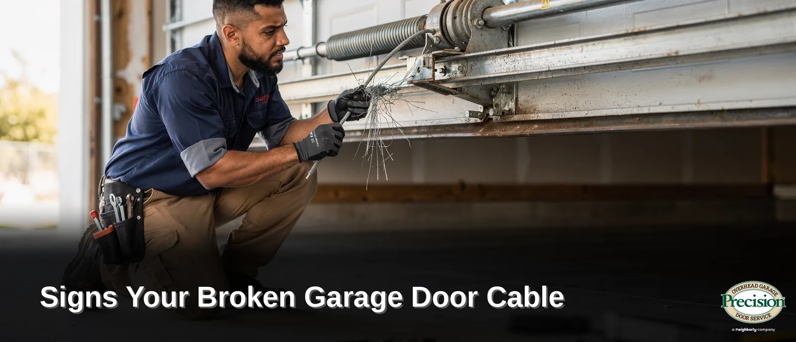 Garage door cables endure heavy, repeated strain because the door itself can weigh 100